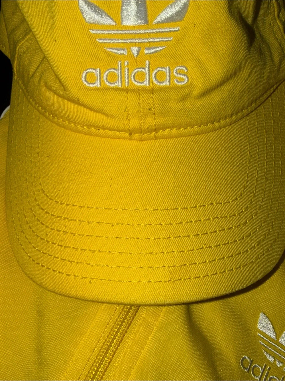 adidas Kids Yellow Track Jacket with White 3-Stripes & Womens’ Cap Bundle